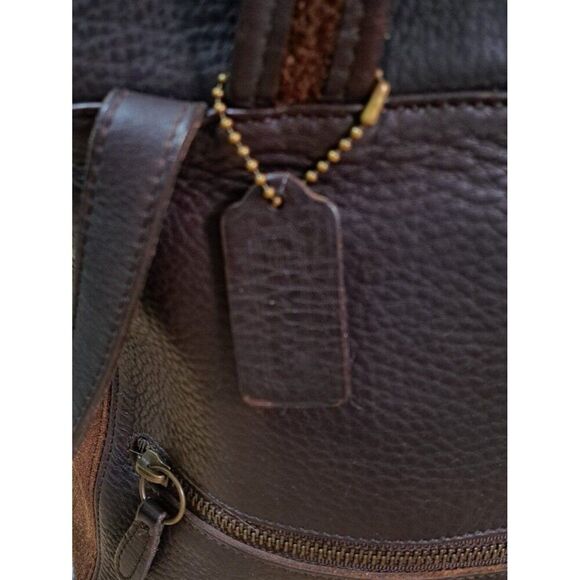 Coach Vintage Berkeley Brown Suede Leather Mix Convert Backpack Bag 9016
